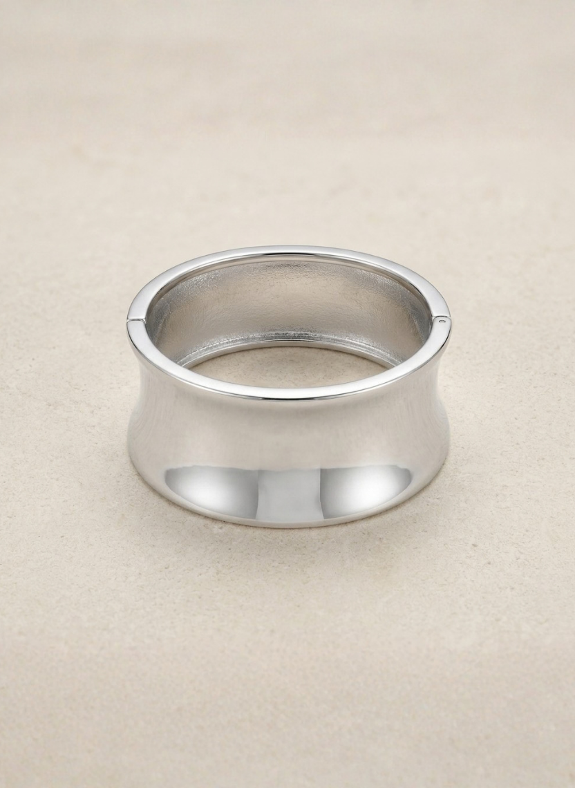 Silver Concave Hinged Kada