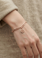 Rose Gold Smiley Charm Bracelet