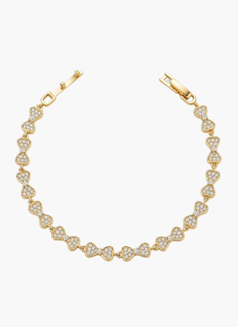 Gold Bow Link Bracelet