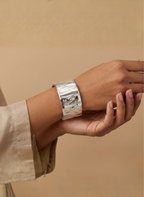 Textured Silver Cuff Bracelet