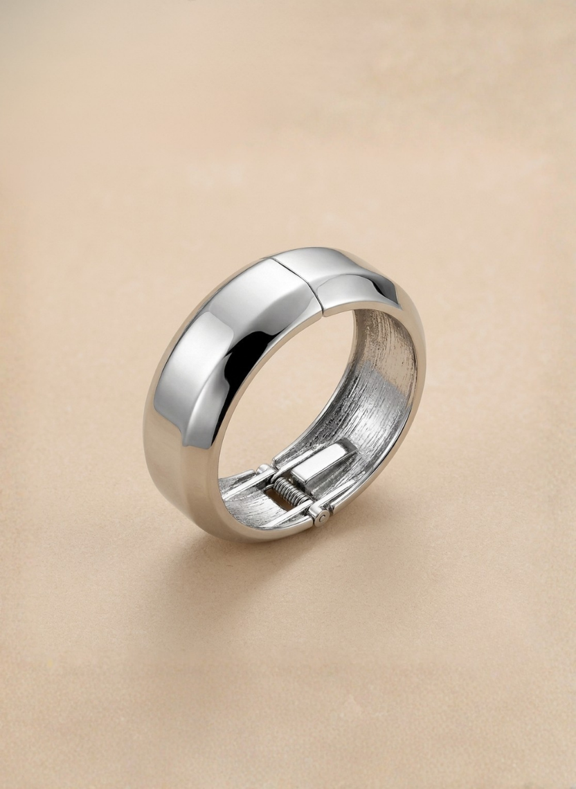 Silver Hinged Chunky Kada