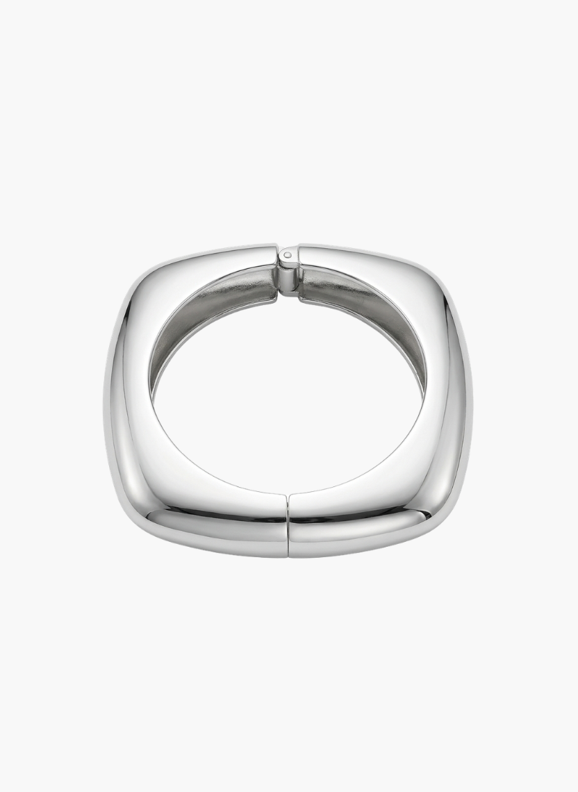 Bold Silver Square Hinged Kada