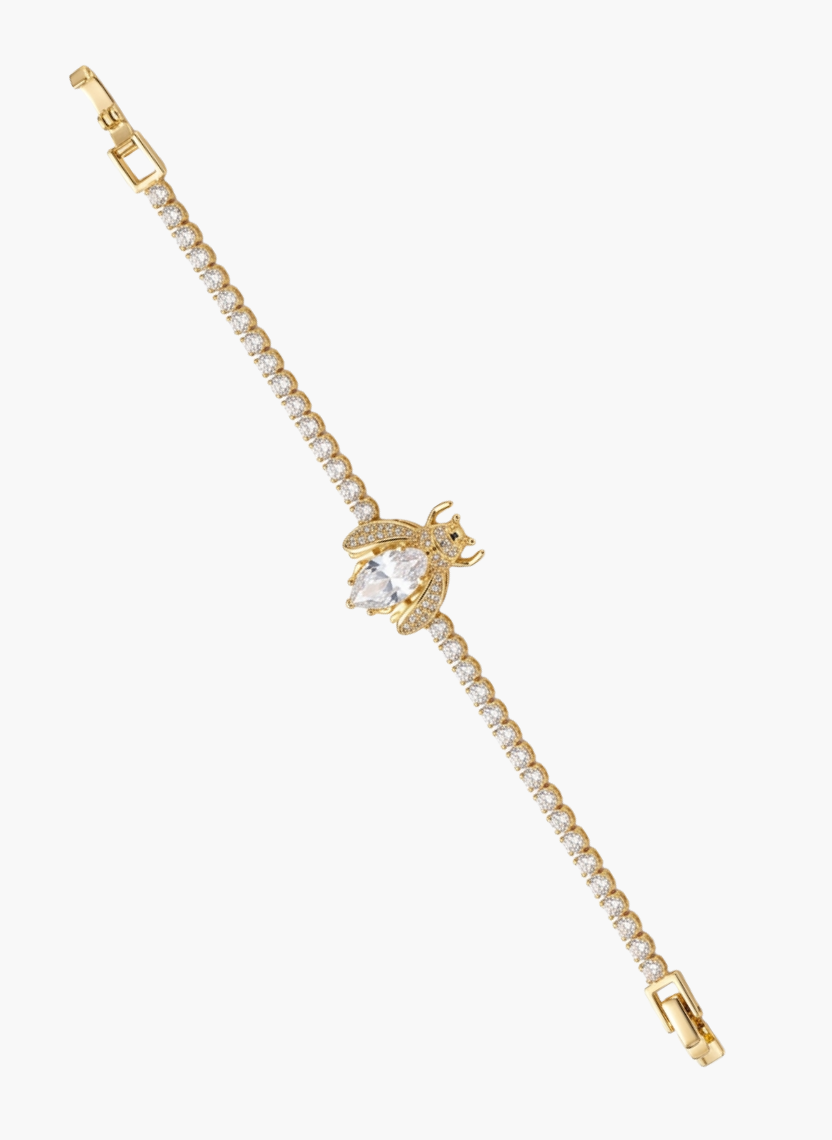 Gold Bee Tennis Bracelet