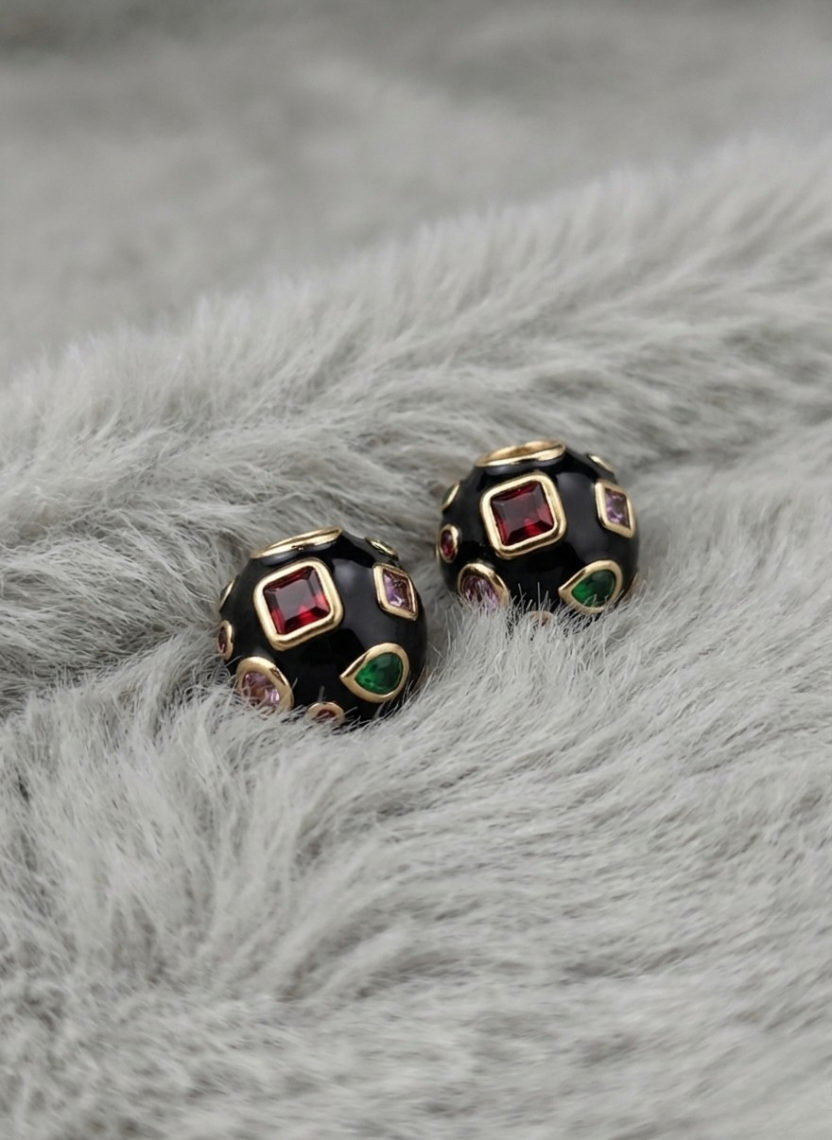 Midnight Gem Stud Earrings