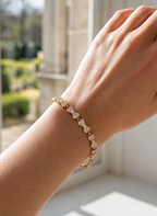 Gold Bow Link Bracelet