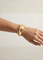 Gold Hammered Cuff Kada