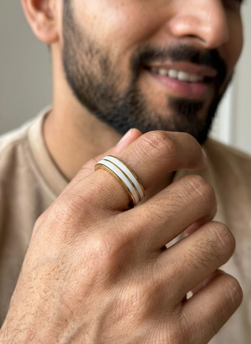 Pearl Wave Ring Men’s Ring