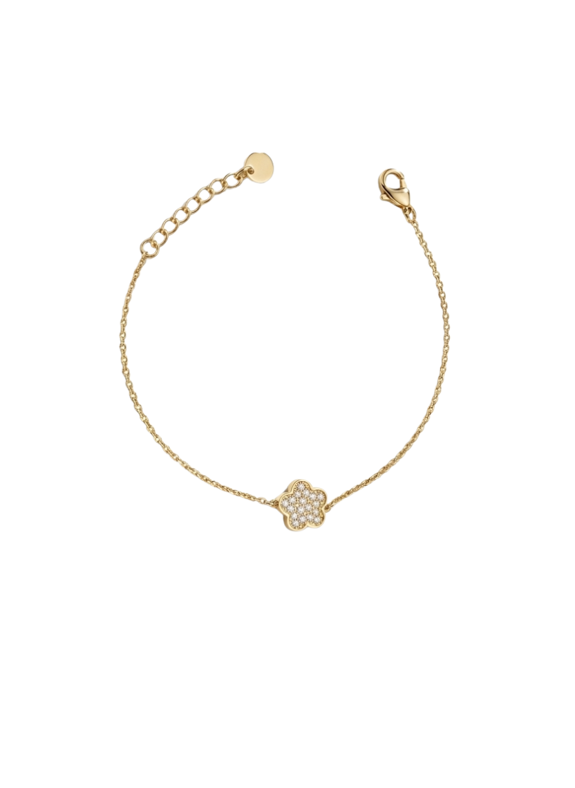 Gold Floral Charm Bracelet