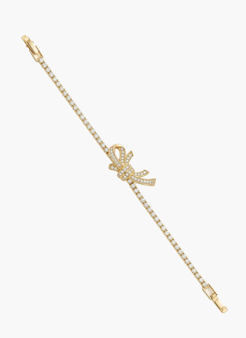 Gold Bow Tennis Bracelet