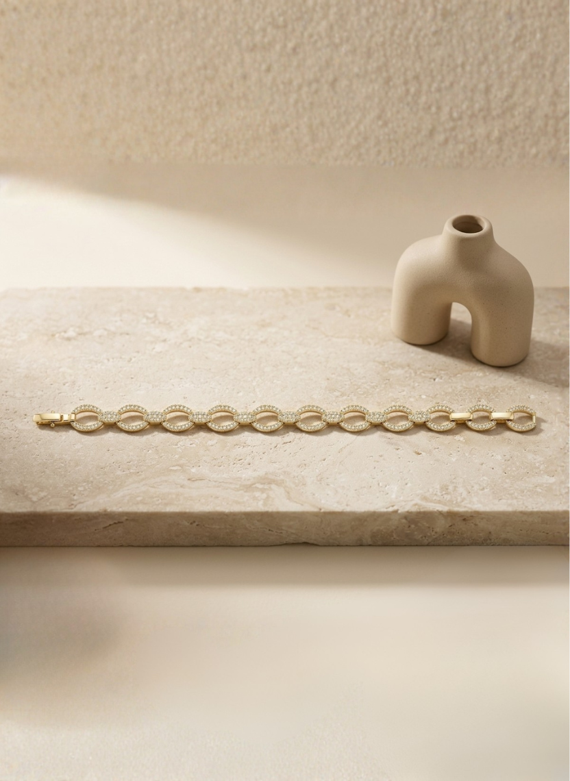 Gold Diamond Link Bracelet