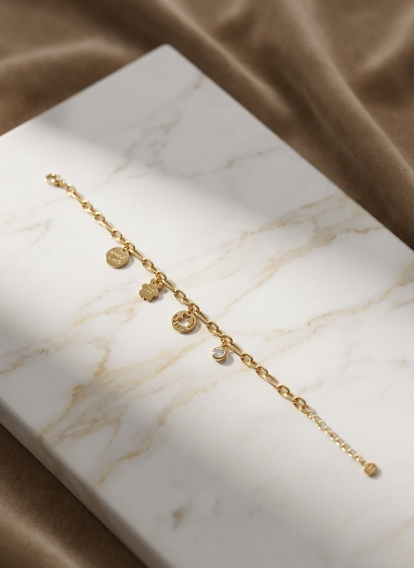 Gold Good Luck Charm Bracelet