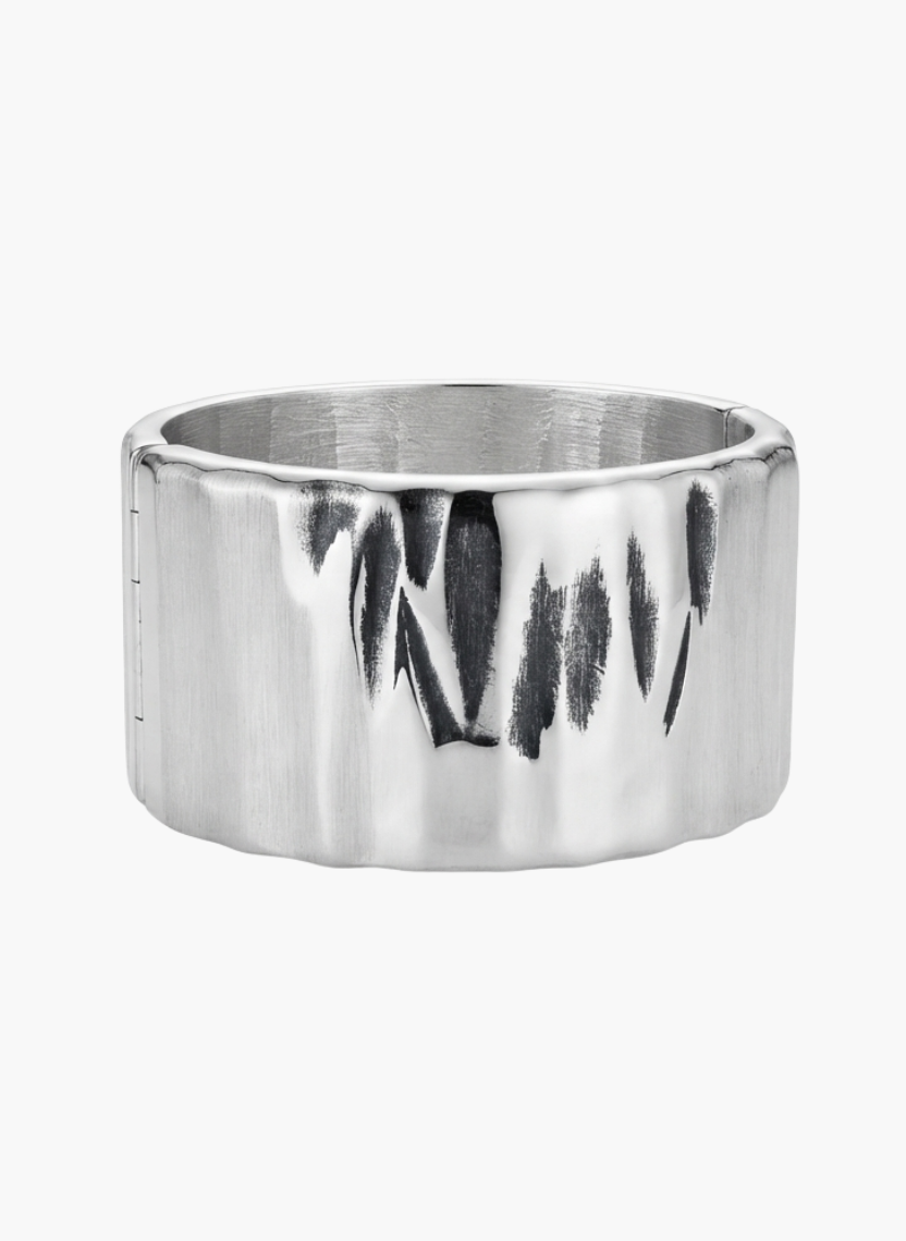 Textured Silver Cuff Bracelet