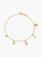 Gold Moon Charm Bracelet
