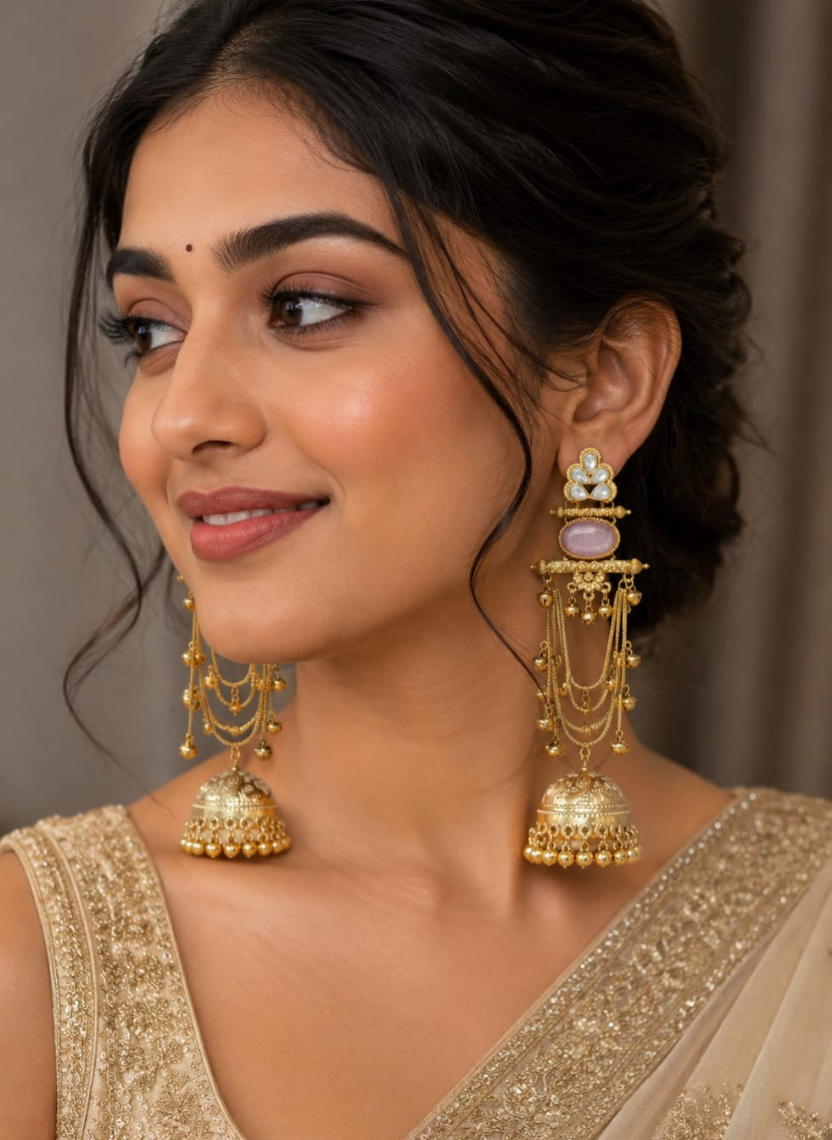 Pink Charm Kashmiri Earring