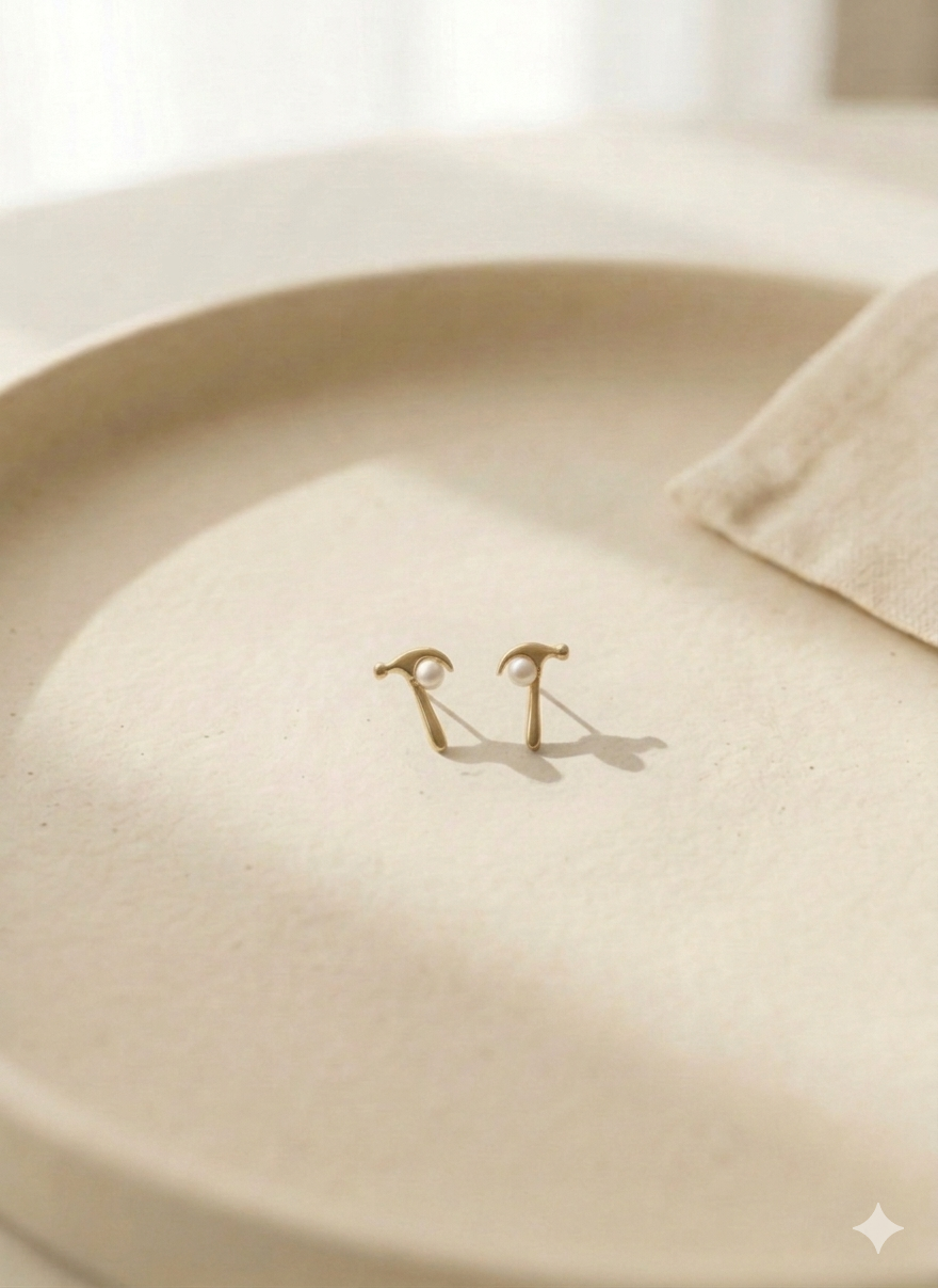 Pearl Twist Stud Earrings