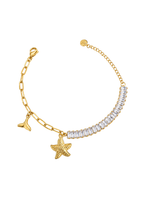Gold Starfish Charm Bracelet