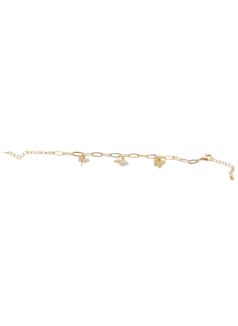 Gold Nature Charm Bracelet