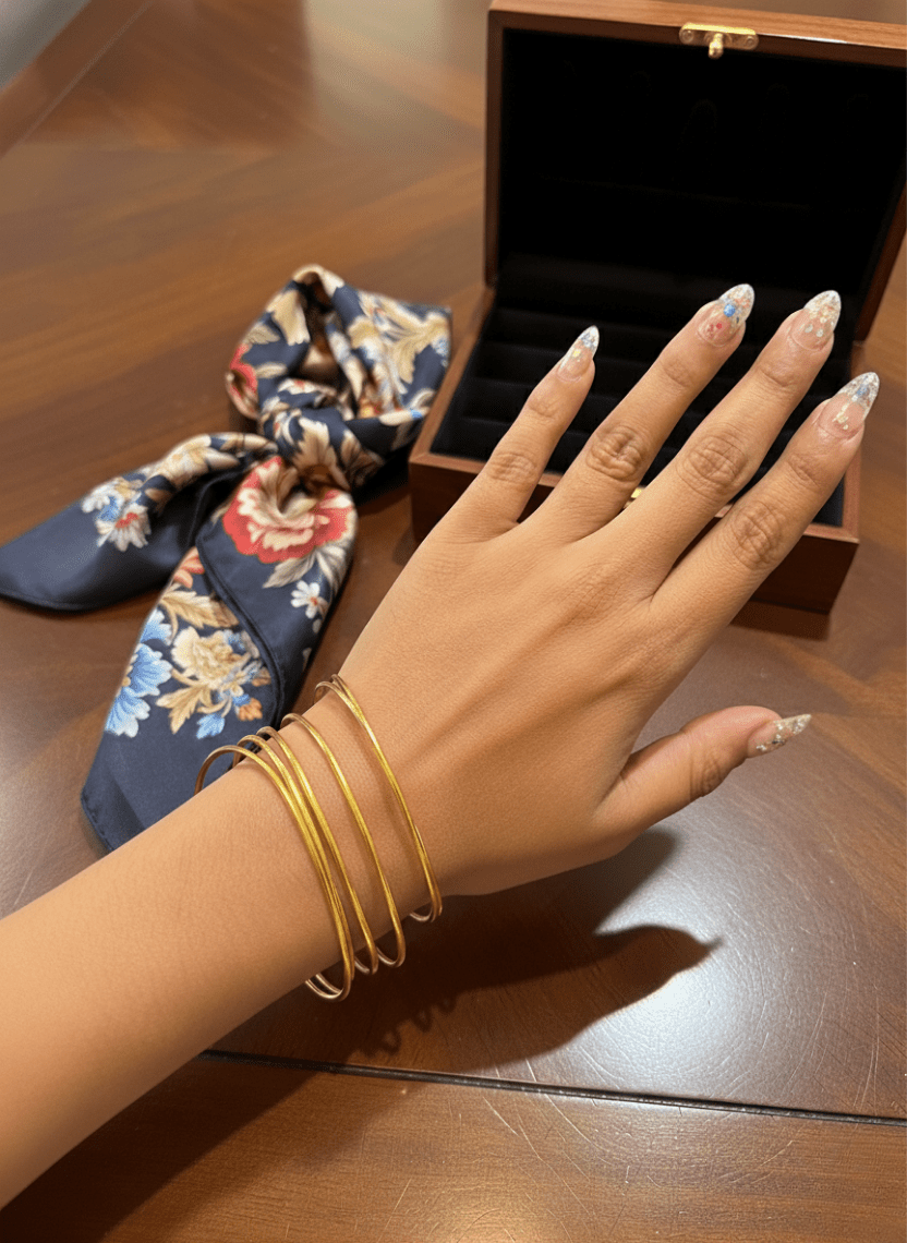 Elegant Golden Strand Cuff Bracelet - Luxeria