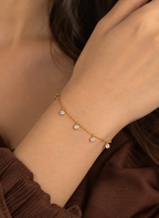 Gold Crystal Dangle Bracelet