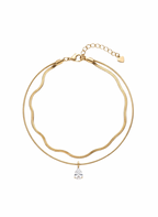 Gold Teardrop Crystal Anklet