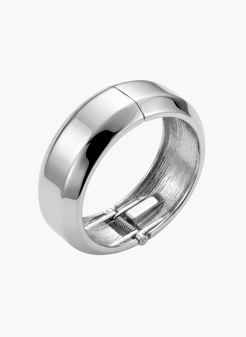 Silver Hinged Chunky Kada