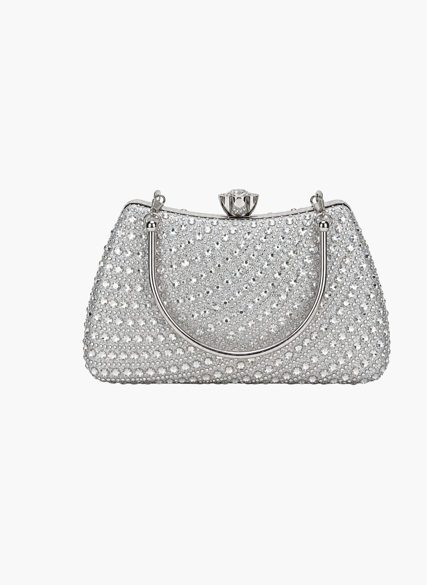 Silver Crystal Clutch