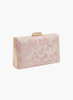 Elegant Blush Pink Velvet Box Clutch