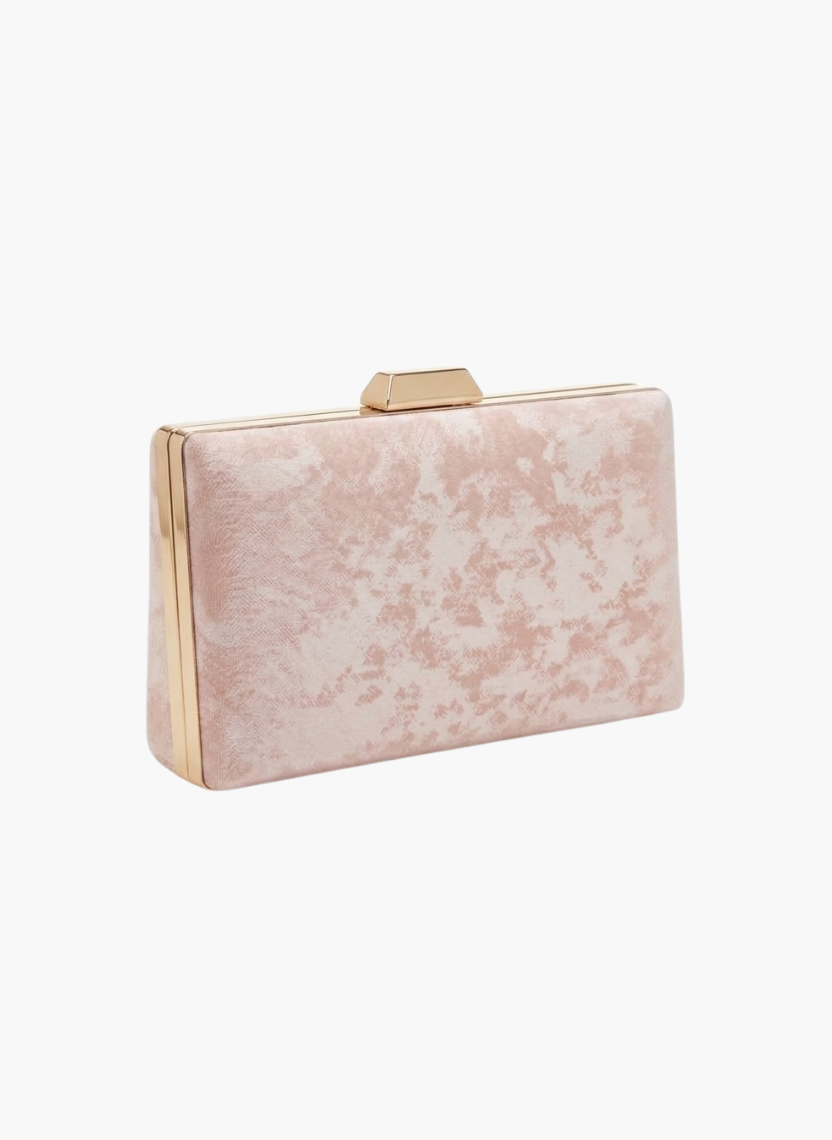 Elegant Blush Pink Velvet Box Clutch
