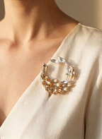 Golden Crystal Peacock Brooch