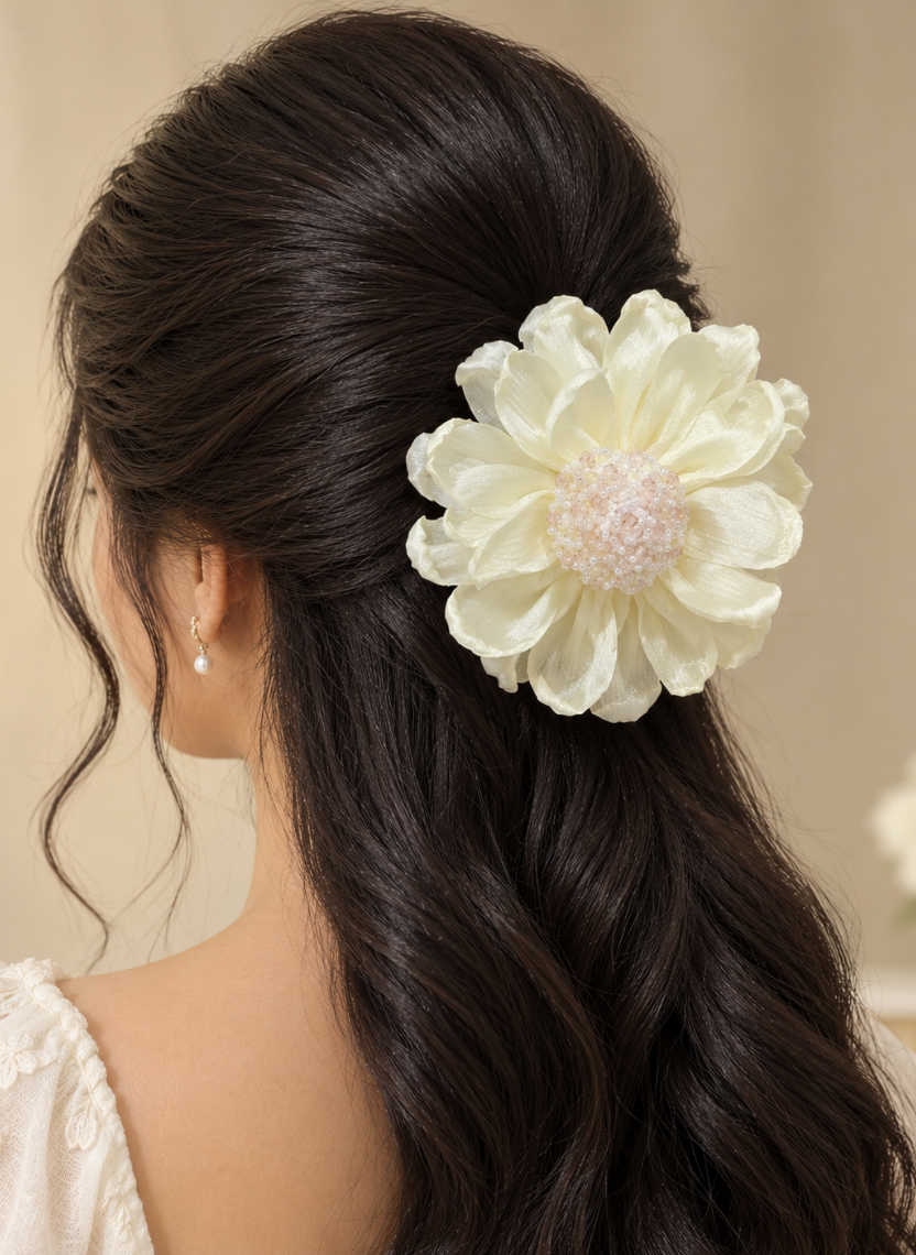 Floral Pearl Hair Clip