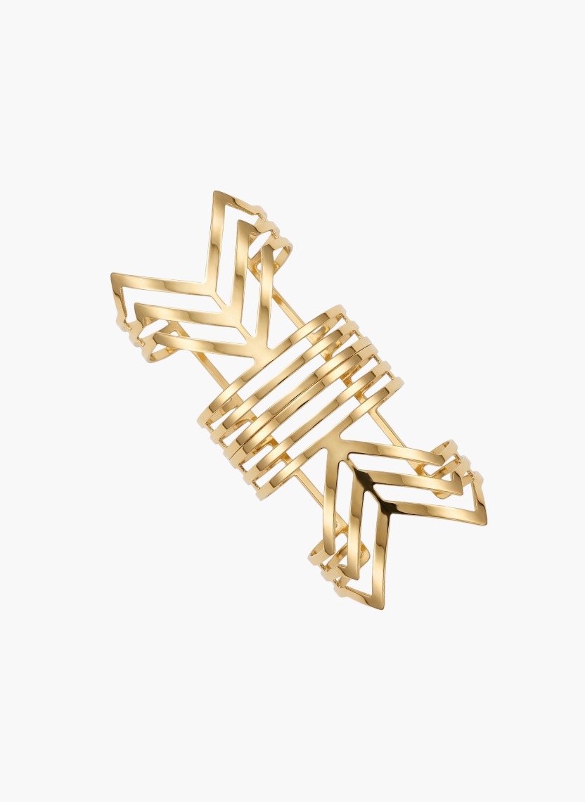Gold Geometric Chevron Cuff