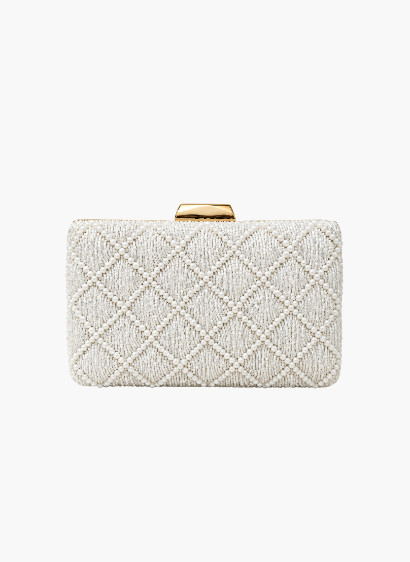 Pearl Quilted Clutch