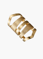 Gold Textured Multi Band Cuff