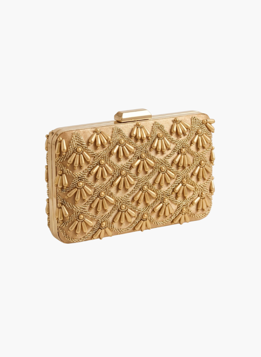Gold Beaded Clutch