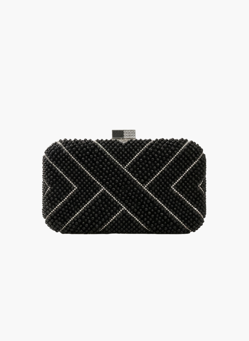 Black Beaded Clutch