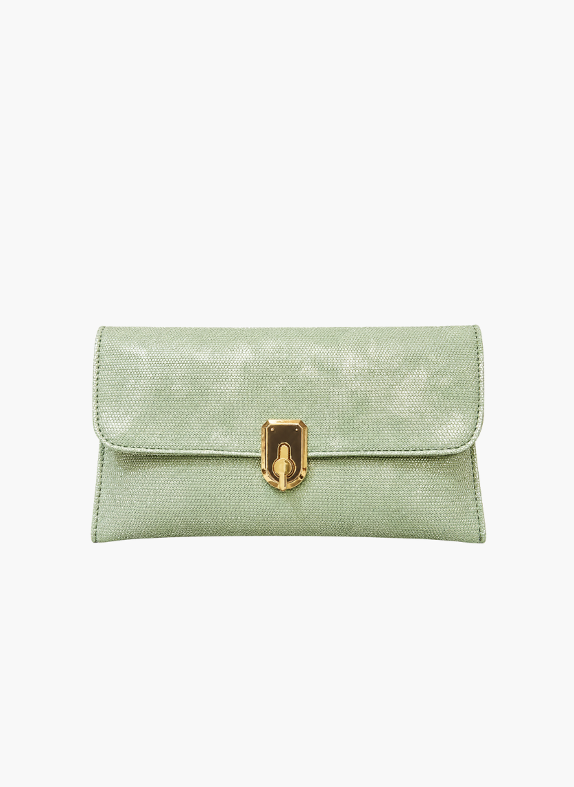 Sage Green Lock Clutch