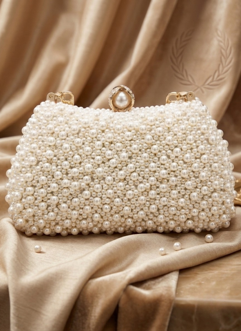 Pearl Beaded Clutch