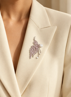 Pink Crystal Wing Brooch