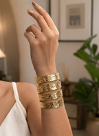 Gold Hammered Wide Cuff