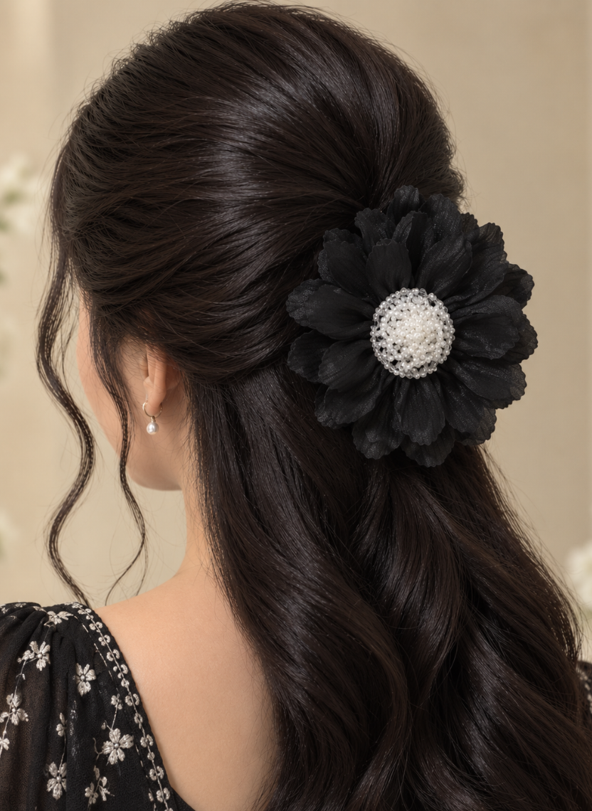 Floral Pearl Hair Clip