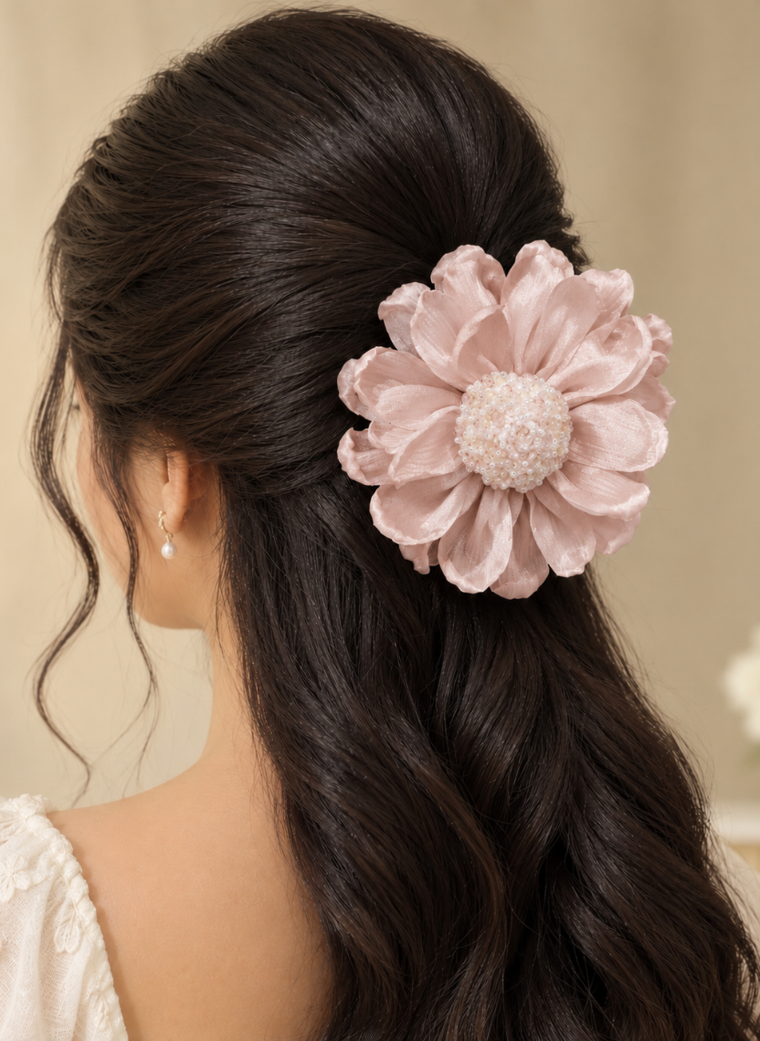 Floral Pearl Hair Clip