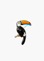 Colorful Enamel Toucan Brooch