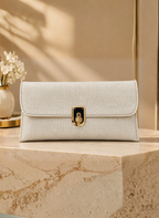 Textured Gold Lock Clutch