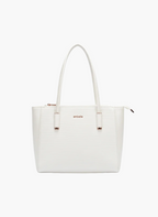 Elegant Textured White Handbag