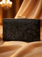 Classic Black Velvet Box Clutch