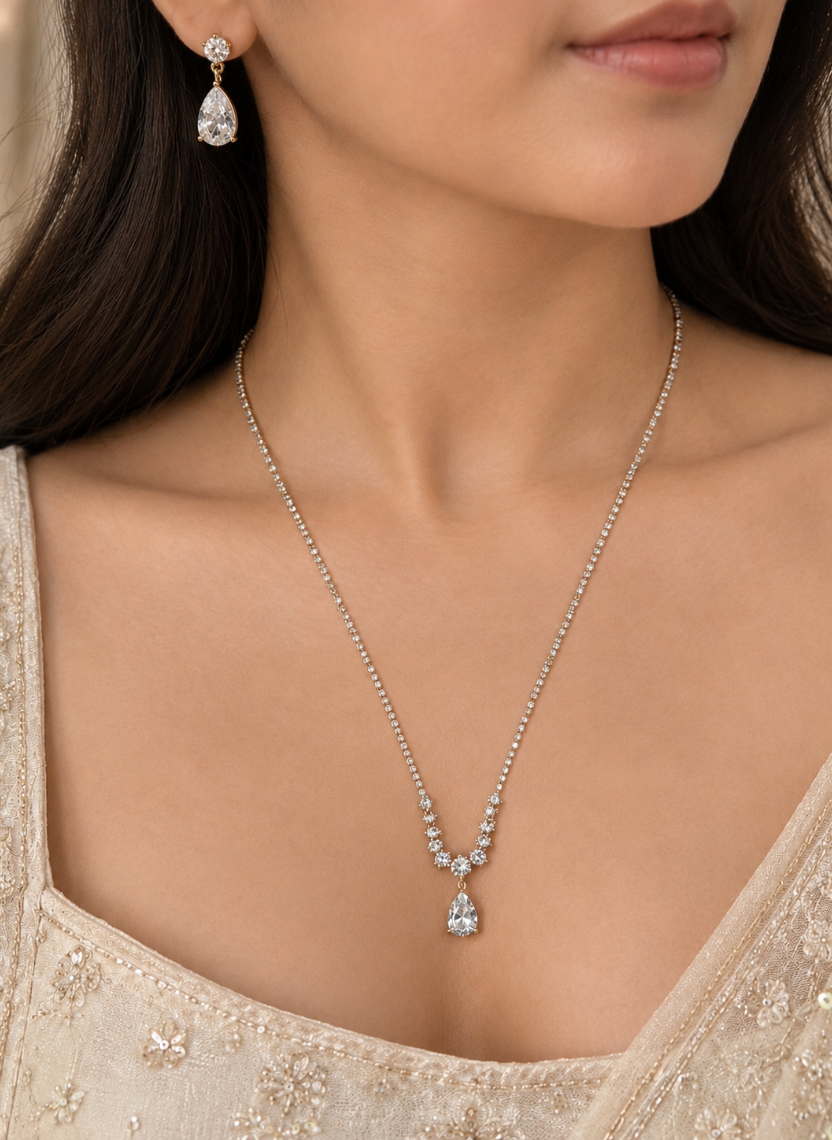 Bridal Teardrop Jewelry Set