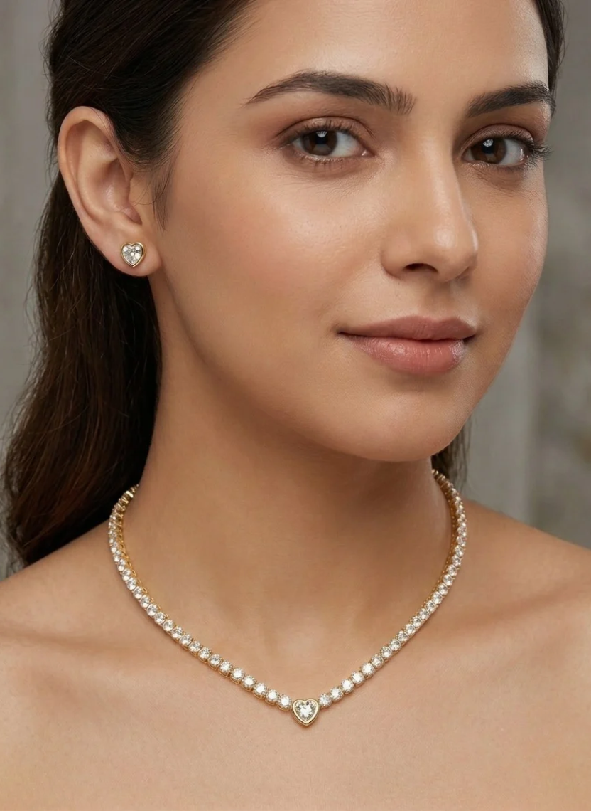 Heart Crystal Jewelry Set