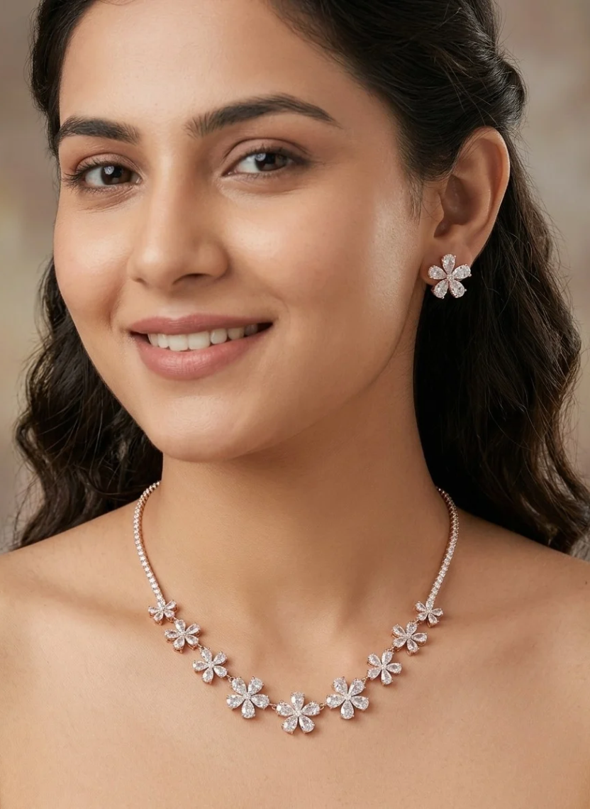 Floral Crystal Jewelry Set