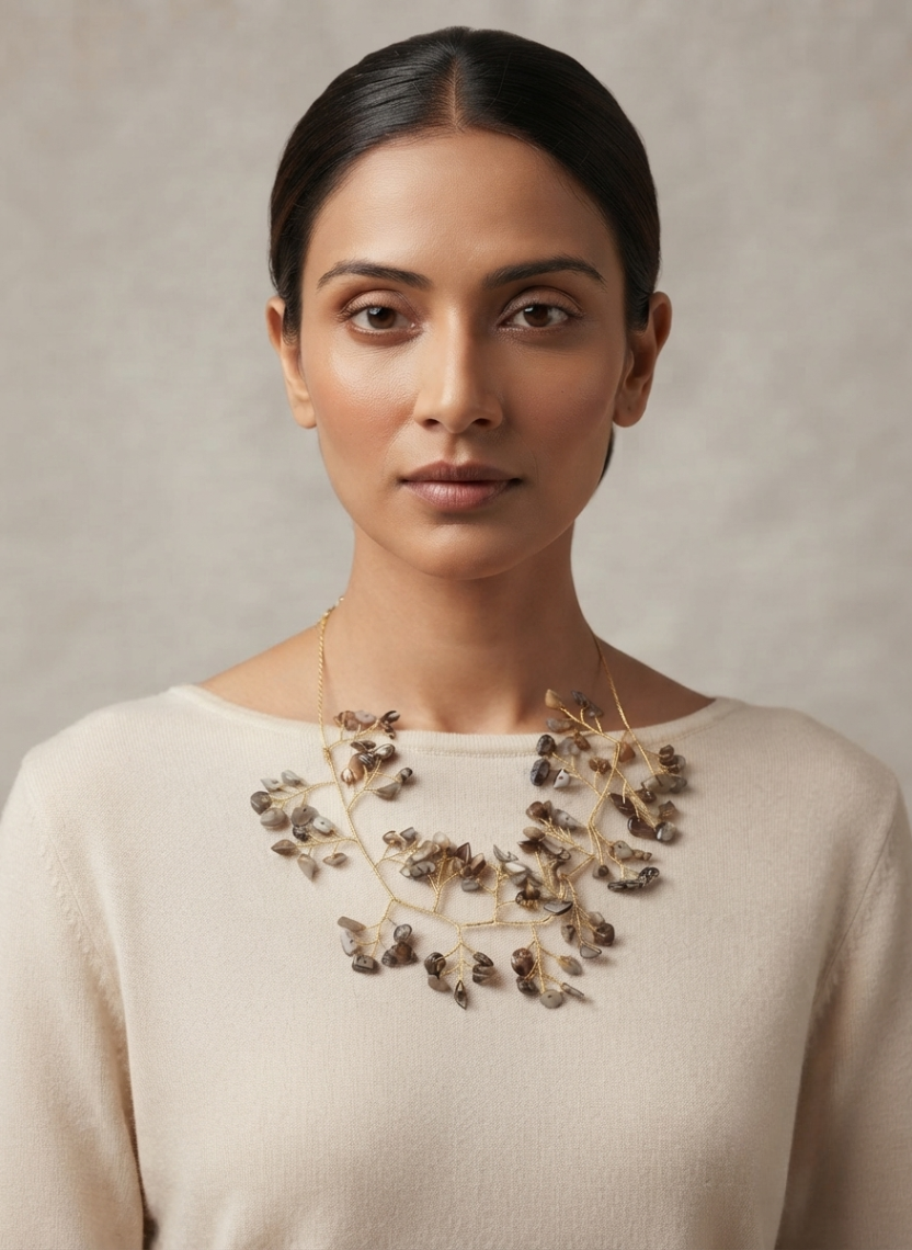 Natural Stone Branch Necklace