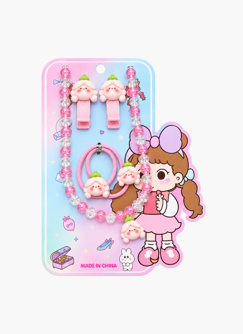 Rosy Bear Beaded Kids Jewellery Set